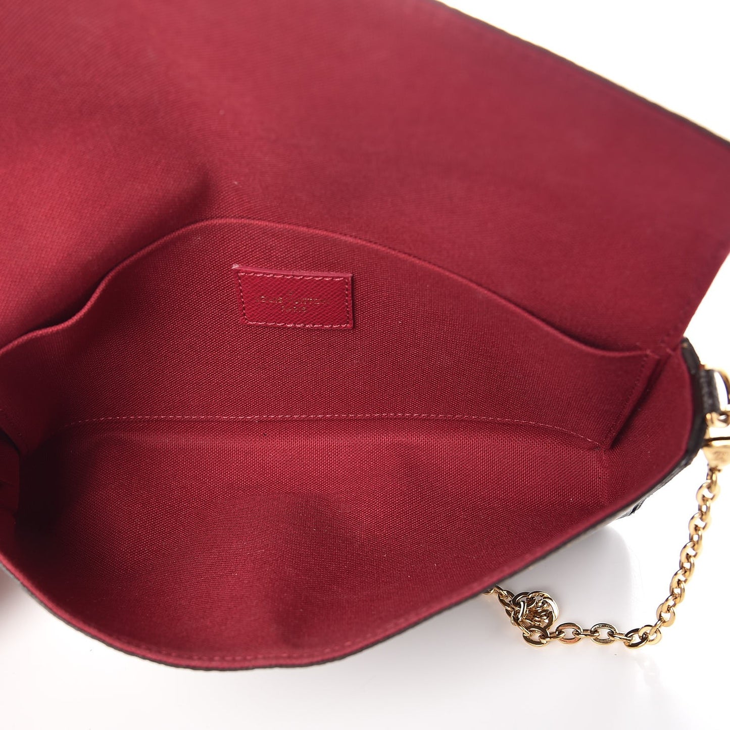 Monogram Pochette Felicie Chain Wallet Fuchsia