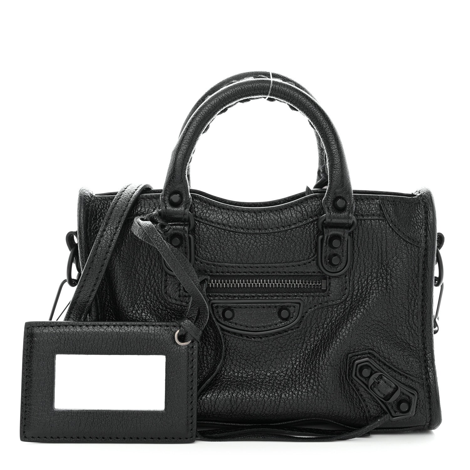 Balenciaga Chevre Black Metallic Edge Hardware Mini City Black 1 of 10
