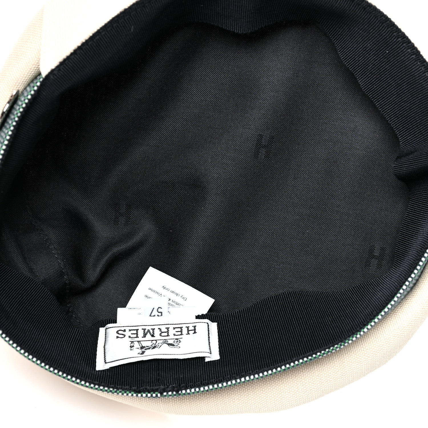Hermes Toile De Chanvre Cavale Pop Hat 57 Ecru Marine 6 of 6