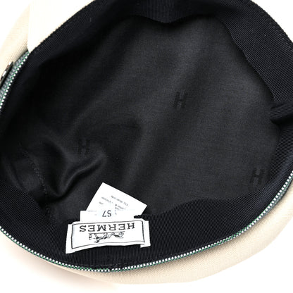 Hermes Toile De Chanvre Cavale Pop Hat 57 Ecru Marine 6 of 6