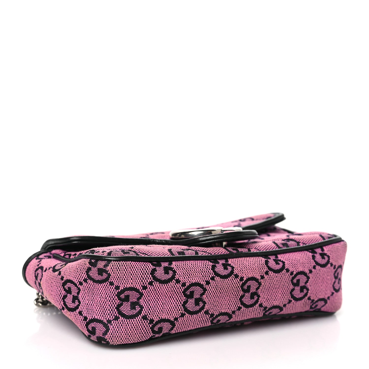 Gucci Monogram Multicolor Matelasse Diagonal Super Mini GG Marmont Shoulder Bag Pink Blue 4 of 10