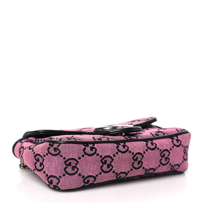 Gucci Monogram Multicolor Matelasse Diagonal Super Mini GG Marmont Shoulder Bag Pink Blue 4 of 10