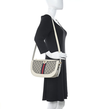 Gucci GG Supreme Monogram Web Large Ophidia Shoulder Bag Beige Ebony Mystic White 2 of 9