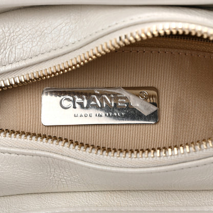 Chanel Iridescent Aged Calfskin Chevron Quilted Small Gabrielle Hobo White 6 of 11
