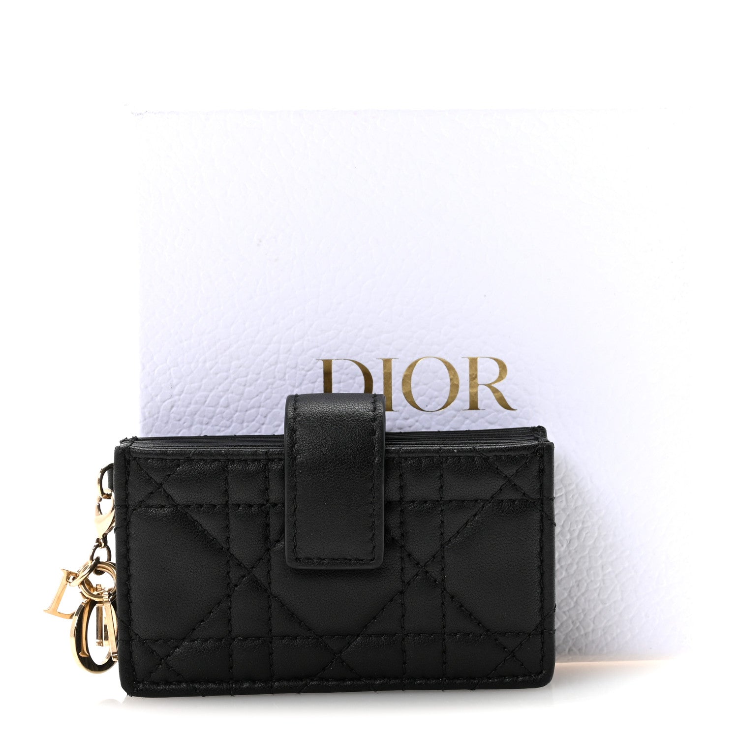 Christian Dior Lambskin Cannage Lady Dior Jasmine 5-Gusset Card Holder Black 7 of 7