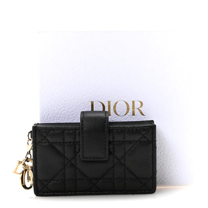 Christian Dior Lambskin Cannage Lady Dior Jasmine 5-Gusset Card Holder Black 7 of 7