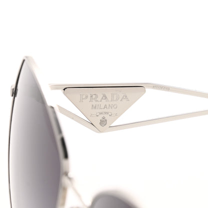 Prada Metal Symbole Triangle Logo Sunglasses SPR57Y Smoky Grey 6 of 9