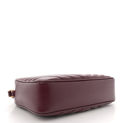 Saint Laurent Calfskin Matelasse Monogram Lou Camera Bag Dark Legion Red 4 of 11