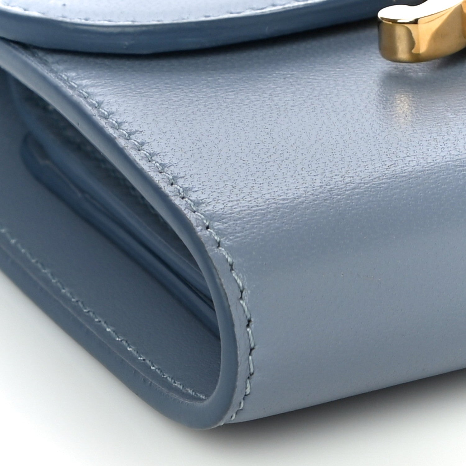 Celine Shiny Smooth Lambskin Small Triomphe Wallet Arctic Blue 8 of 13