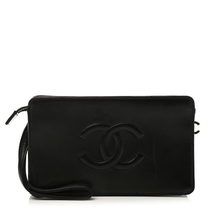 Chanel Lambskin Quilted CC Timeless Wristlet Clutch Black 1 of 8