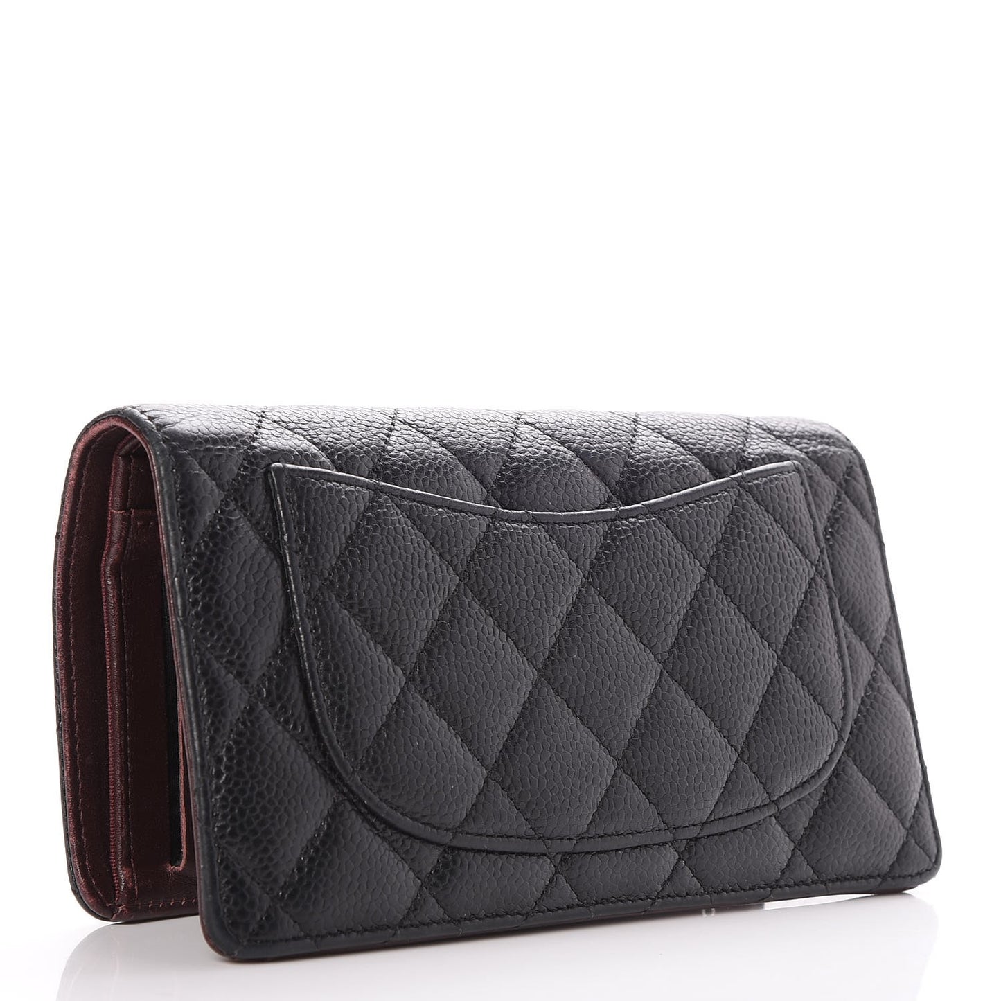 Caviar Quilted Yen Wallet Black