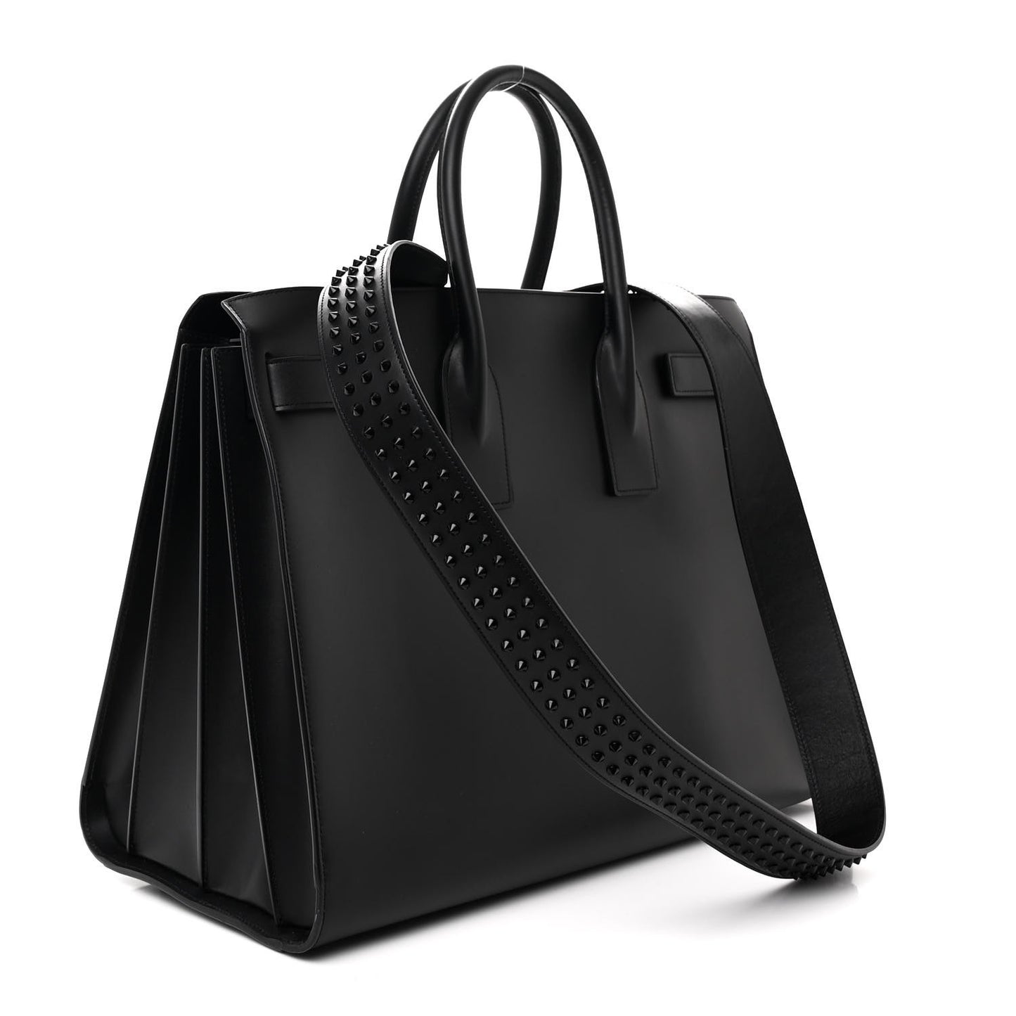 Calfskin Stud Large Sac De Jour Carryall Black