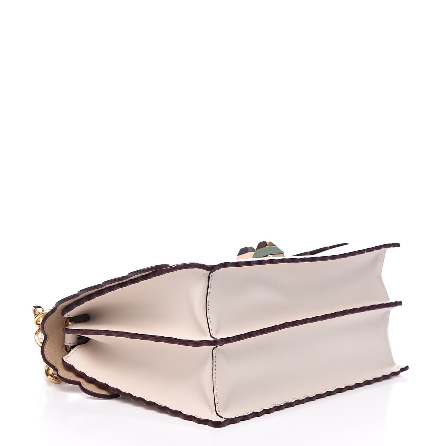 Vitello Liberty Scalloped Studded Kan I Shoulder Bag Camelia
