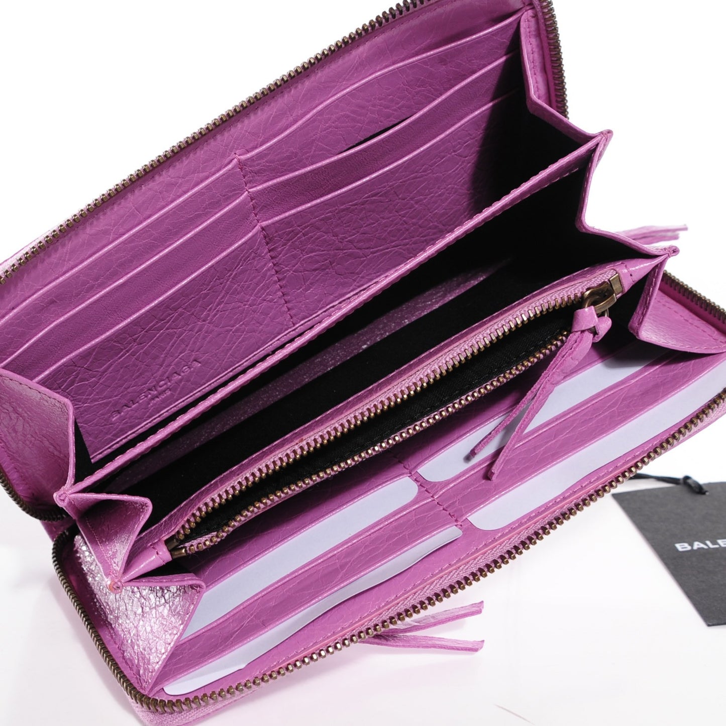 Agneau Classic Hardware Continental Zip Around Wallet Rose Berlingot