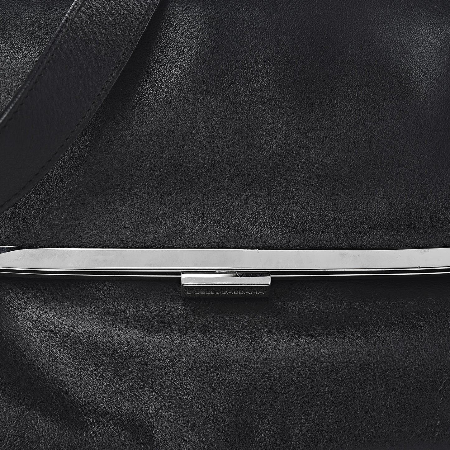 Calfskin Miss Sleek Shoulder Bag Black