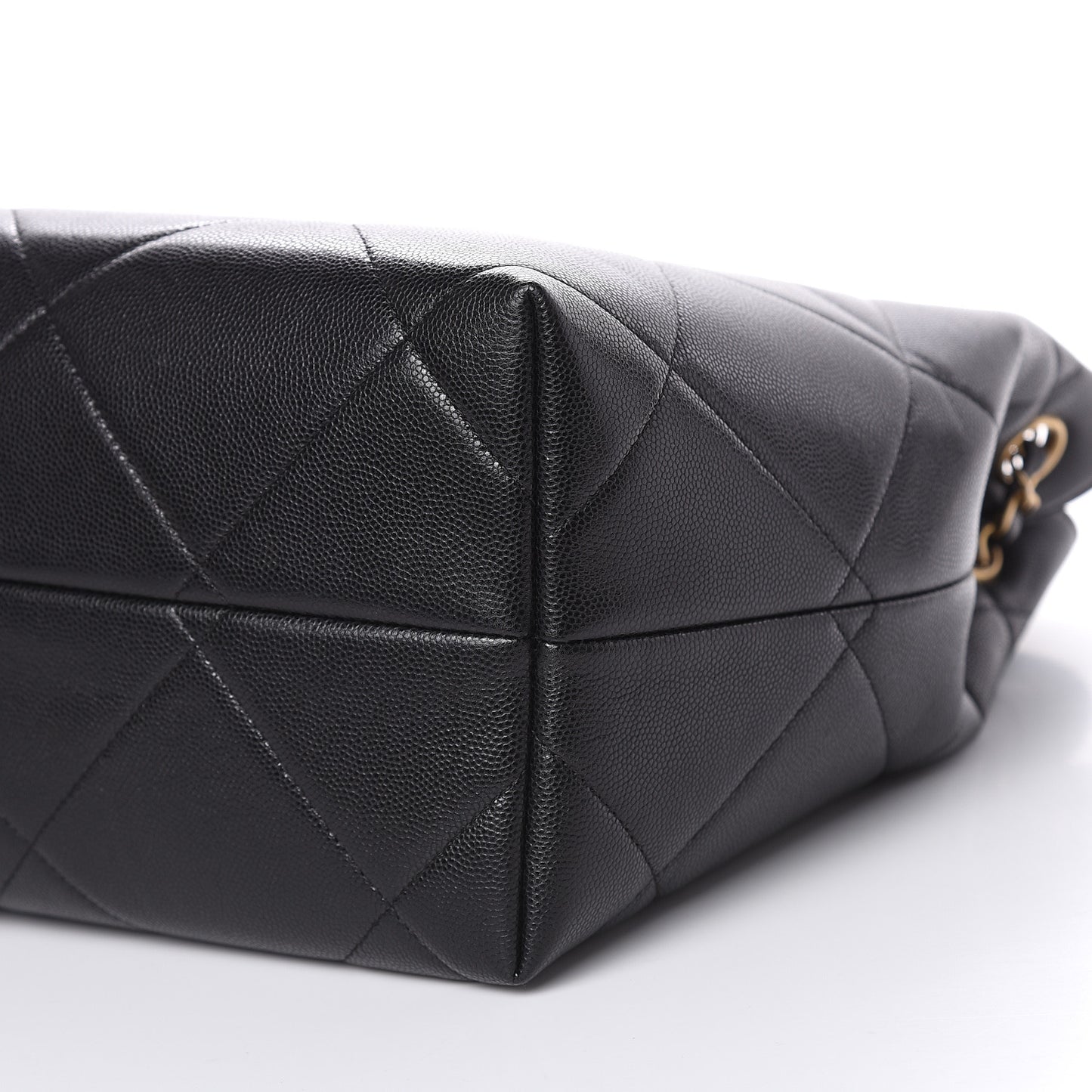 Caviar Quilted Large A Real Catch Shopping Bag Black