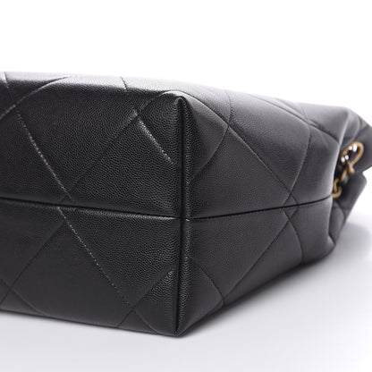 Chanel Caviar Quilted Large A Real Catch Shopping Bag Black 9 of 10