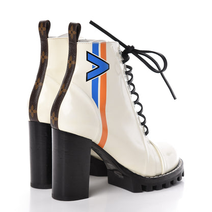 Louis Vuitton Patent Calfskin Spaceship Star Trail Ankle Boots 39 White 4 of 14