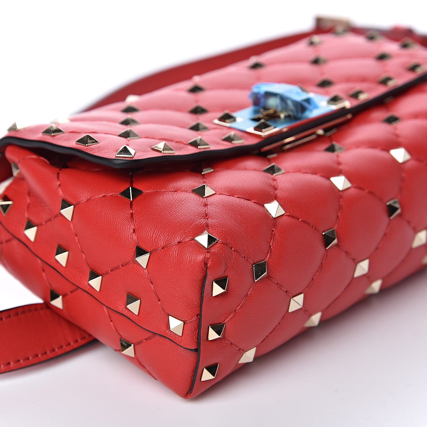 Nappa Rockstud Spike Belt Bag Rouge Pur