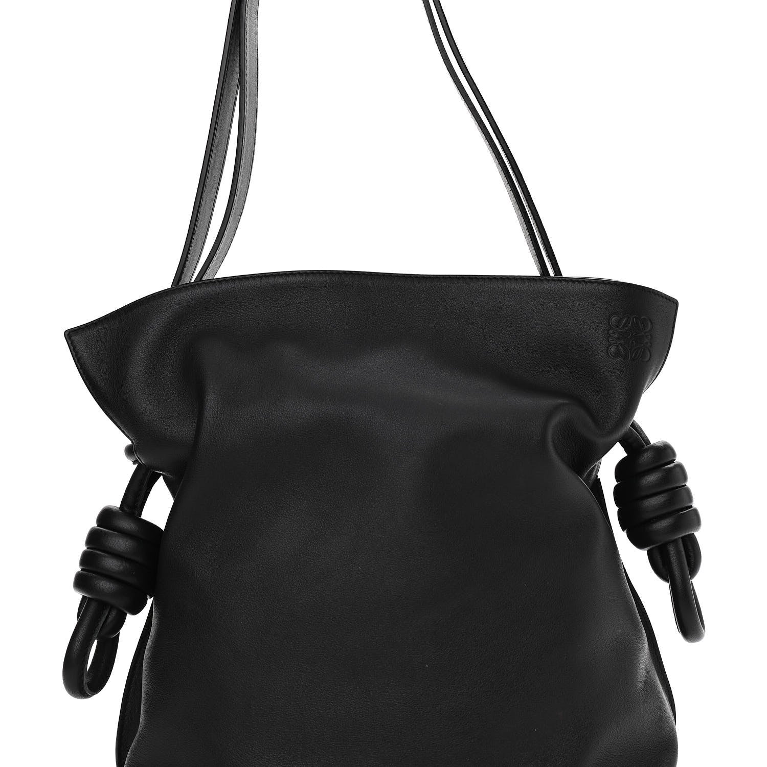 Loewe Calfskin Small Flamenco Knot Bag Black 7 of 9