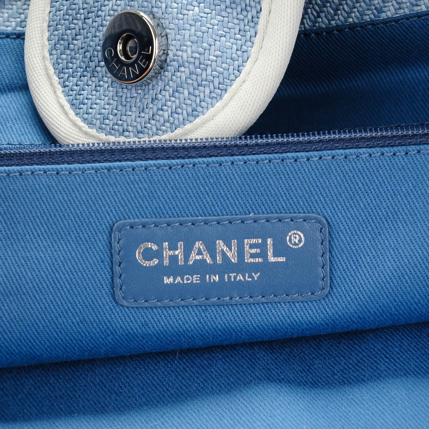 Chanel Woven Straw Extra Large Deauville Tote Blue 6 of 7