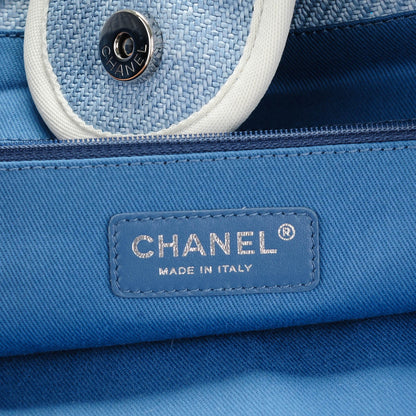 Chanel Woven Straw Extra Large Deauville Tote Blue 6 of 7