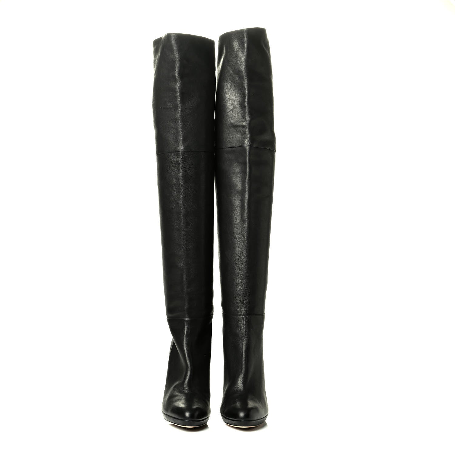 Jimmy Choo Calfskin April Over The Knee Boots 41 Black 2 of 4
