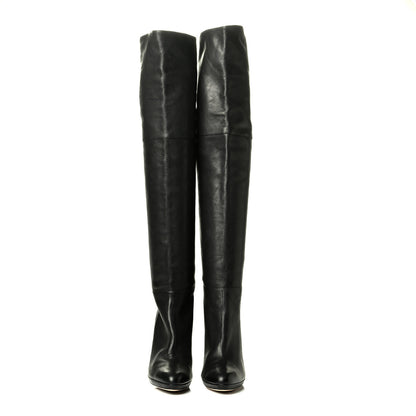 Jimmy Choo Calfskin April Over The Knee Boots 41 Black 2 of 4