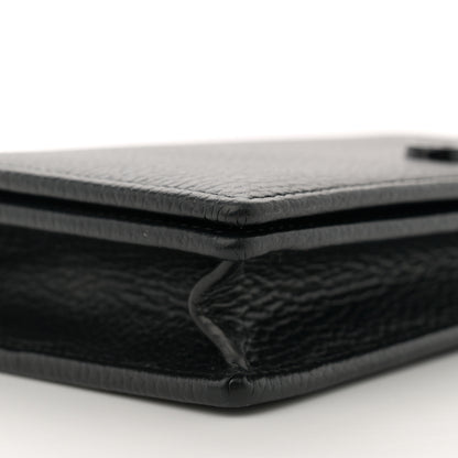 Gucci Dollar Calfskin Enamel Monochrome Mini GG Marmont Chain Wallet Black 8 of 9