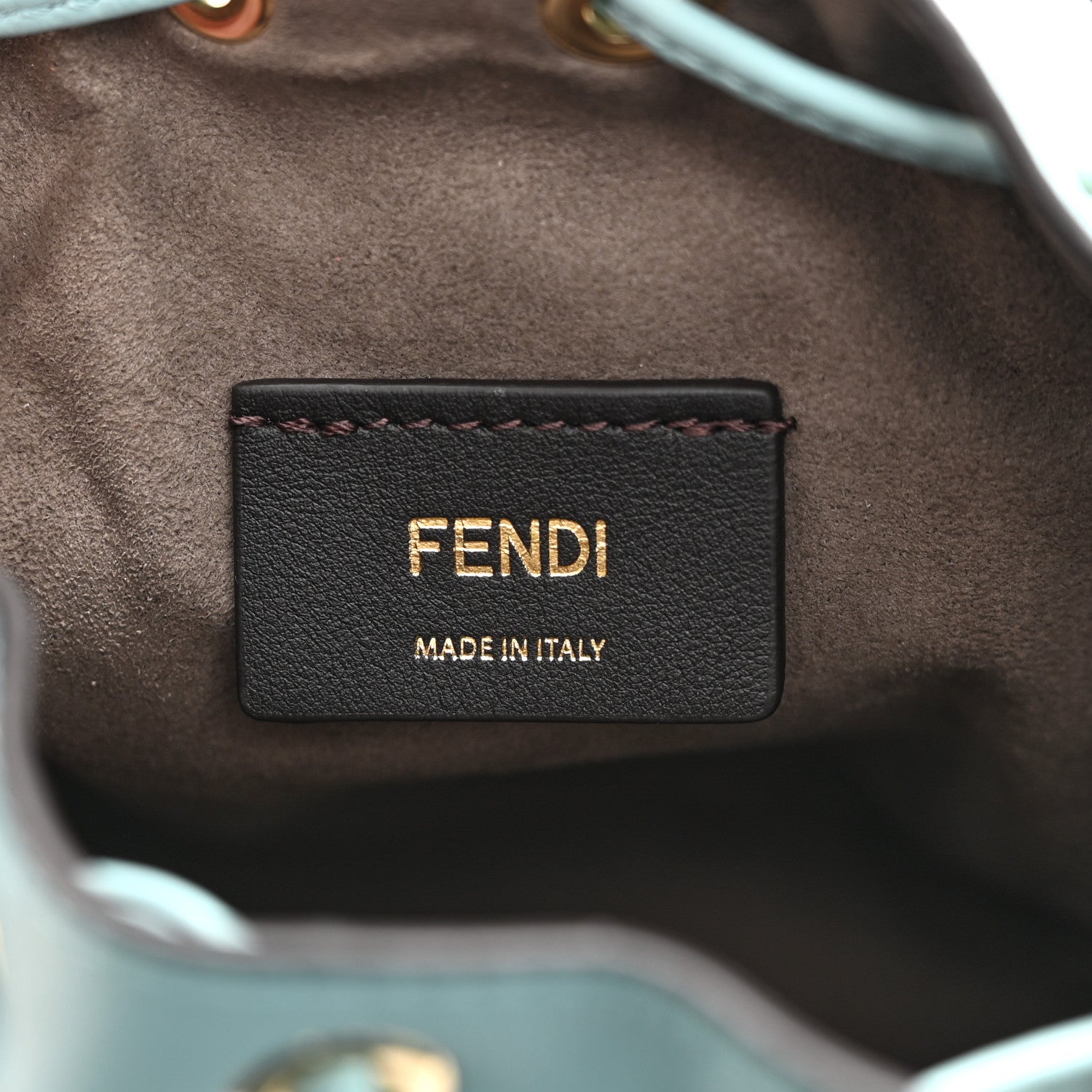 Fendi Vitello Liberty F is Fendi FF 1974 Embossed Mini Mon Tresor Bucket Bag Light Blue 11 of 22