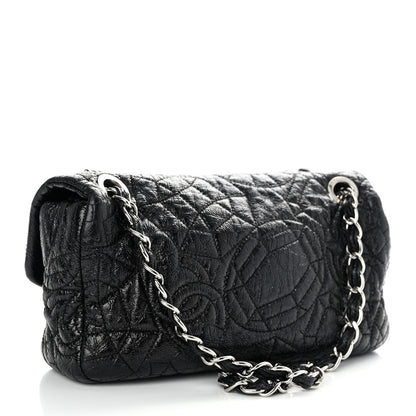 Chanel Vinyl Small Graphic Edge Flap Black 3 of 9