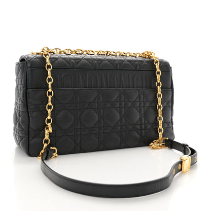 Christian Dior Grained Calfskin Cannage Large Caro Bag Black 3 of 11