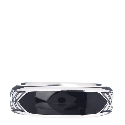 David Yurman Sterling Silver Black Onyx Mens Chevron Band Ring 62 10 1 of 6