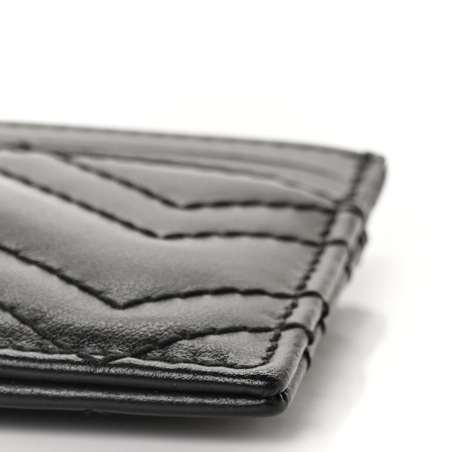 Calfskin Matelasse GG Marmont Card Holder Black
