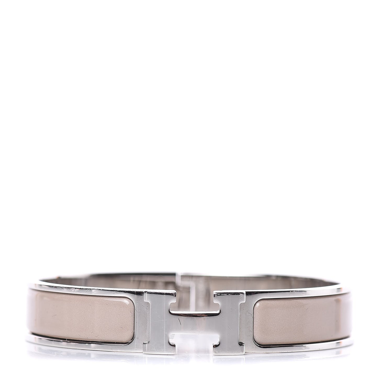 Enamel Narrow Clic Clac H Bracelet GM Marron Glace