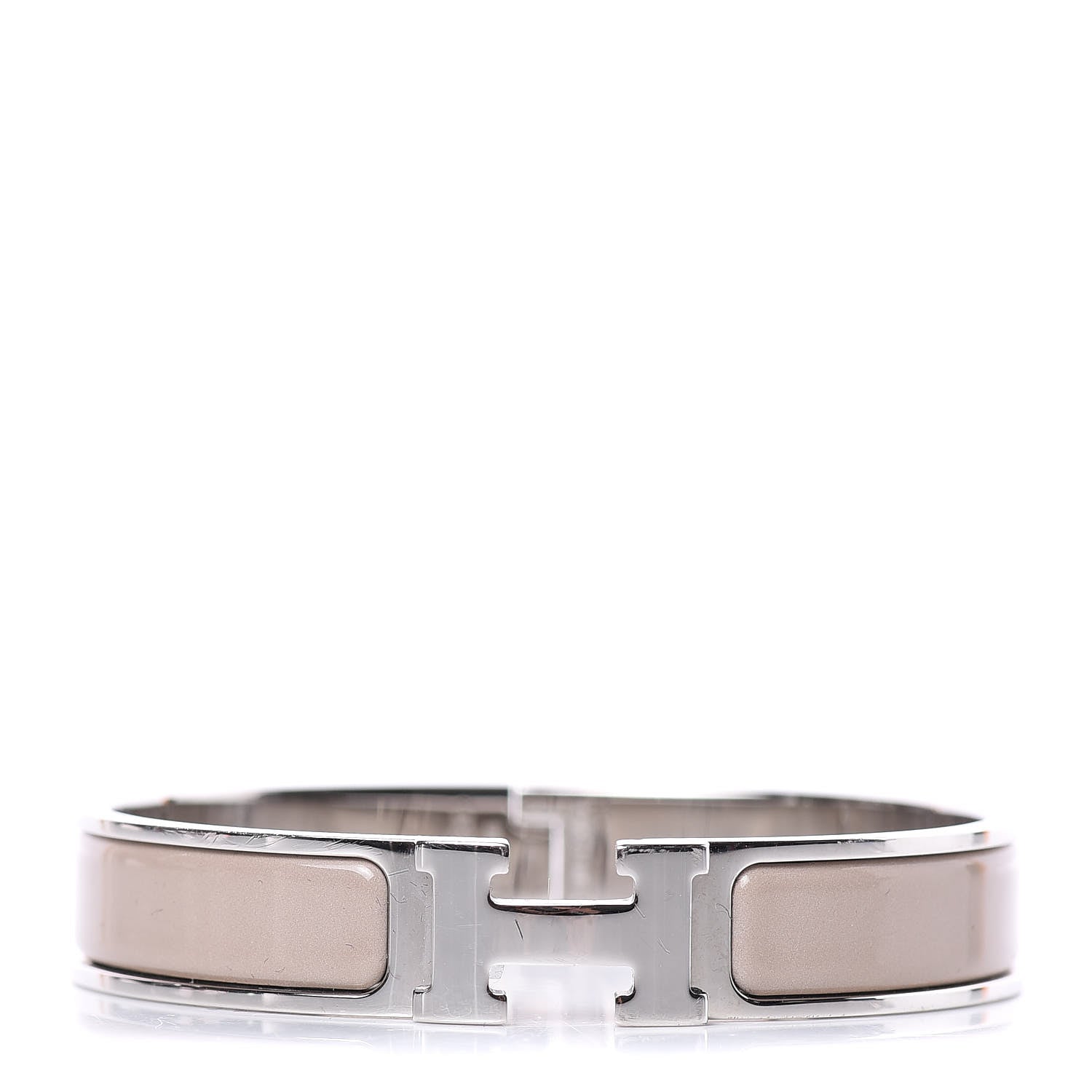 Hermes Enamel Narrow Clic Clac H Bracelet GM Marron Glace 1 of 5