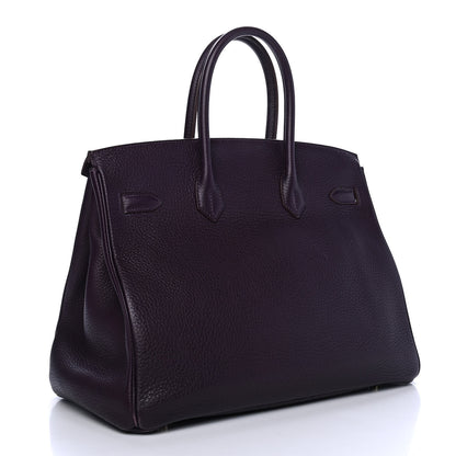 Hermes Taurillon Clemence Birkin 35 Raisin 2 of 12