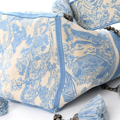 Christian Dior Canvas Reverse Embroidered Toile De Jouy D-Bubble Bucket Bag Blue 10 of 11