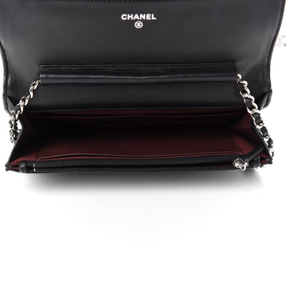 Chanel Lambskin Quilted Wallet On Chain WOC Black 5 of 12