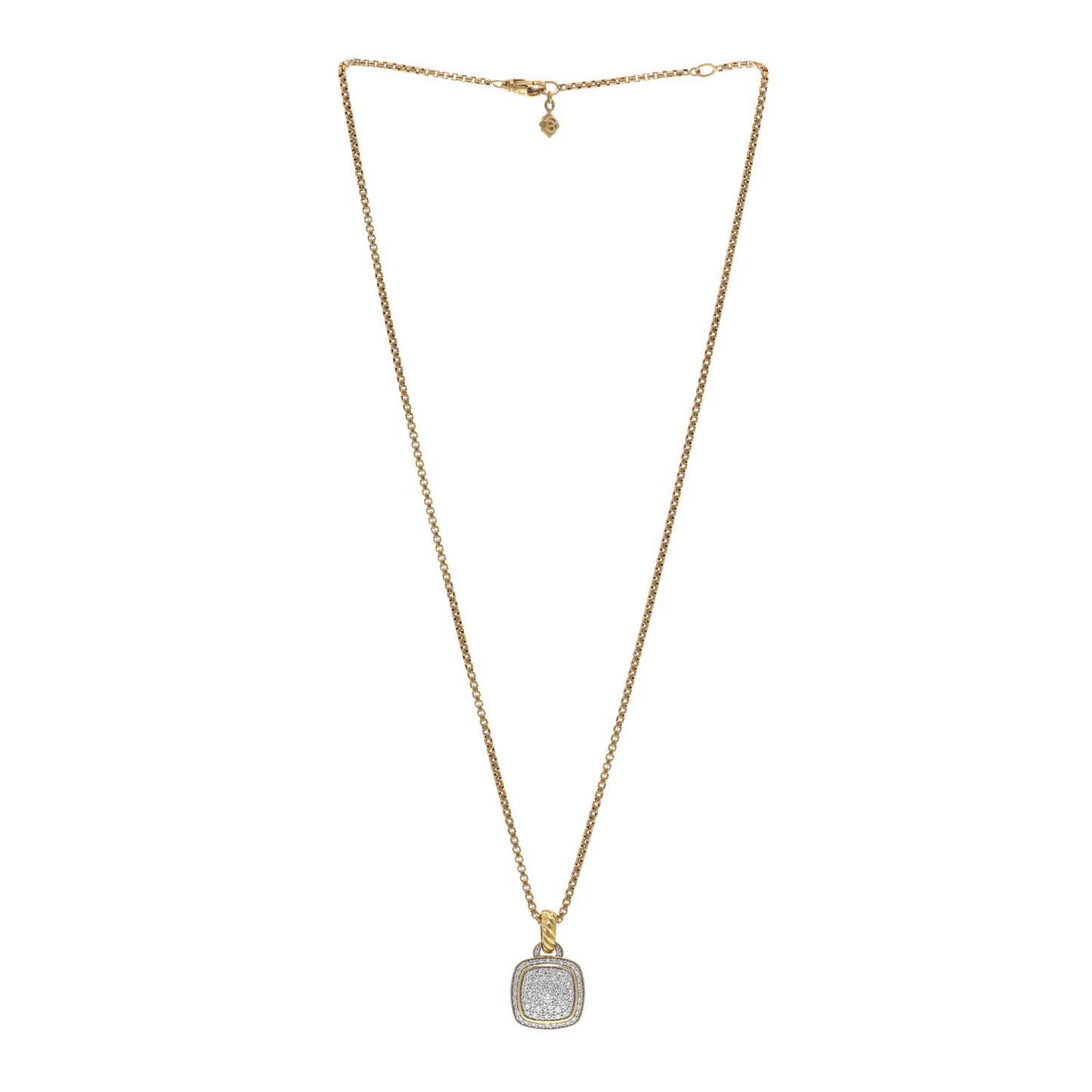 18K Yellow Gold Diamond 11mm Albion Pendant Necklace