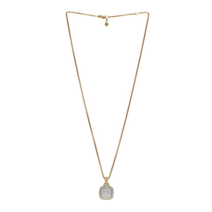 David Yurman 18K Yellow Gold Diamond 11mm Albion Pendant Necklace 3 of 4