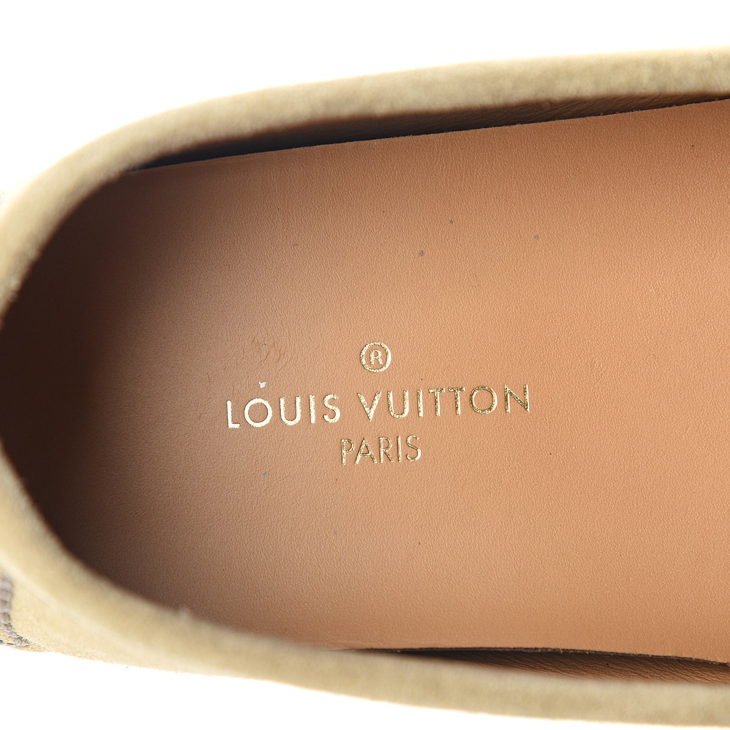 Suede Calfskin LV Porto Vecchio Moccasin Loafers 6.5 Beige
