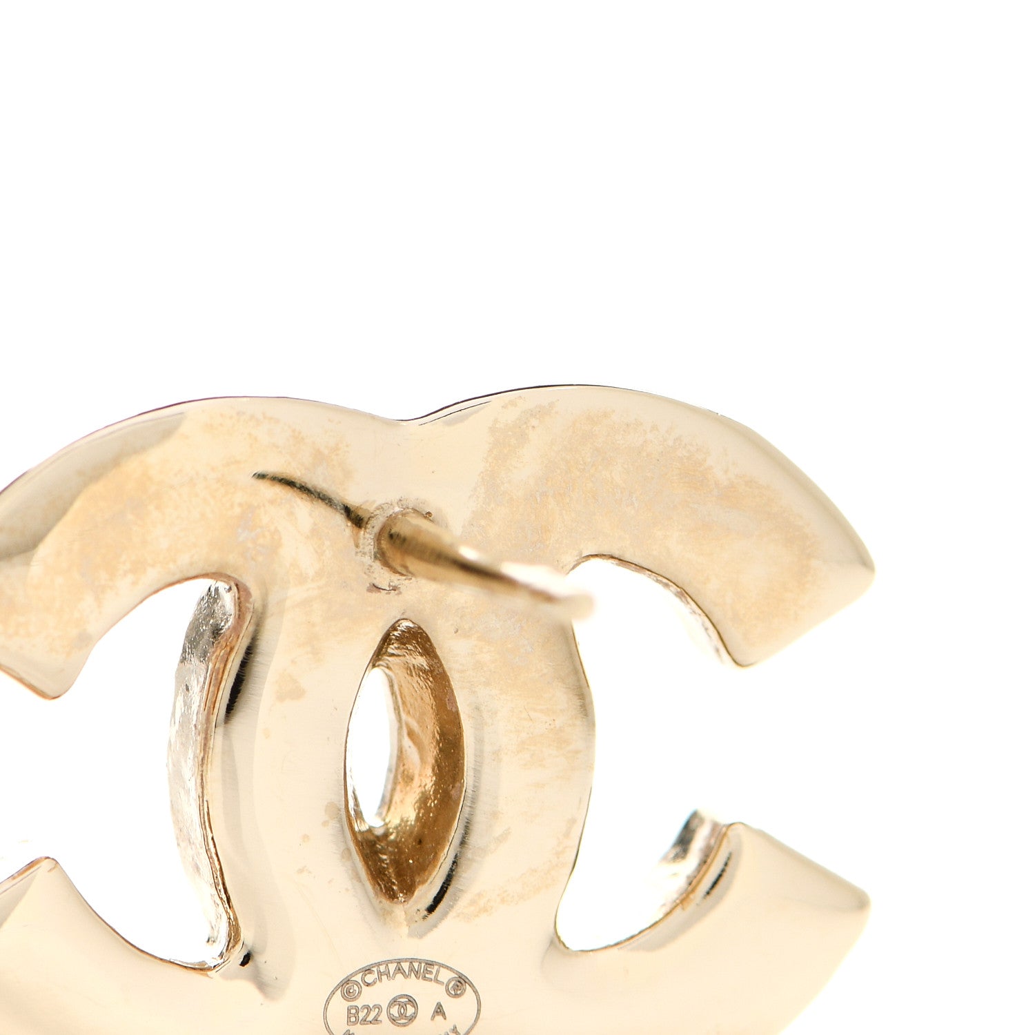 Chanel Enamel CC Earrings Gold White 5 of 6