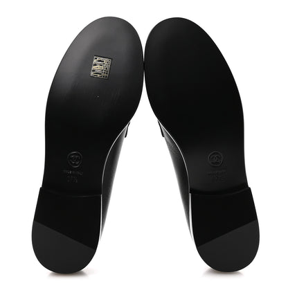 Chanel Lambskin CC Mocassin Loafers 37.5 Black 6 of 9