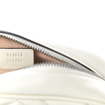 Gucci Calfskin Matelasse Mini GG Marmont Chain Shoulder Bag White 9 of 11