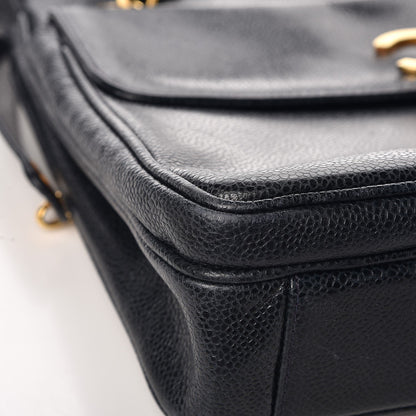Chanel Caviar Flap Shoulder Bag Navy Blue 15 of 16