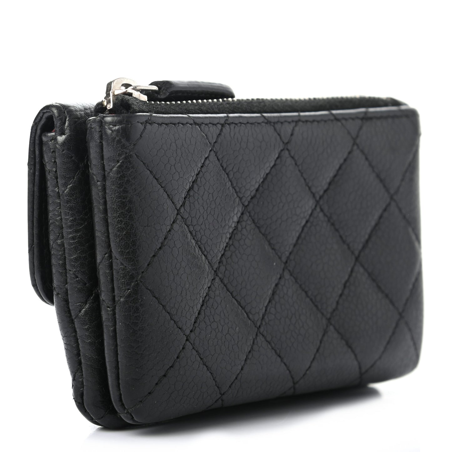 Caviar Quilted Coin Purse Black