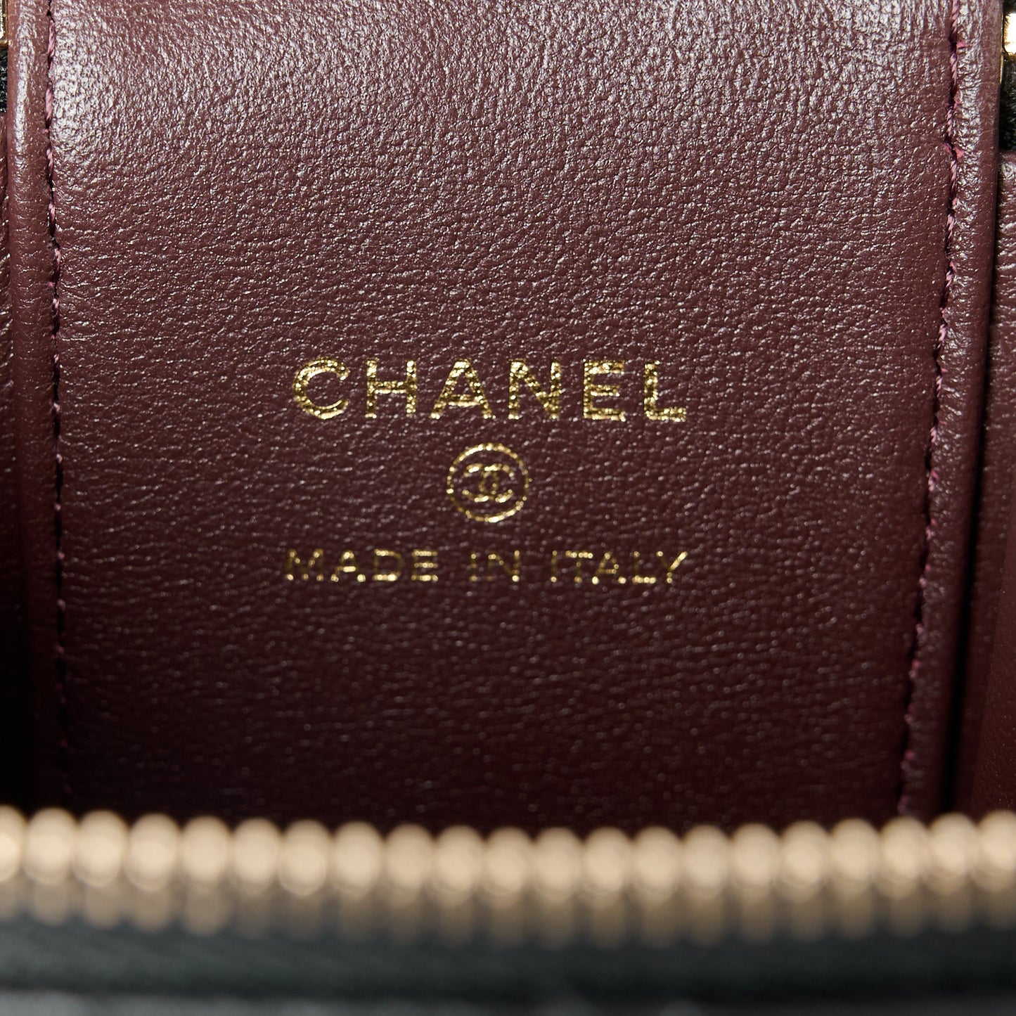 Lambskin Quilted Mini Vanity Case With Chain Black