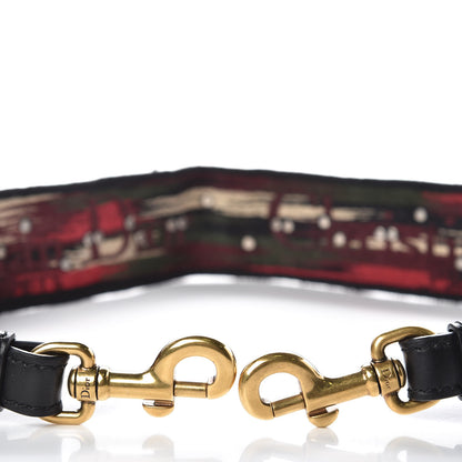 Christian Dior Canvas Embroidered Studded Bohemian Shoulder Strap Red 4 of 5