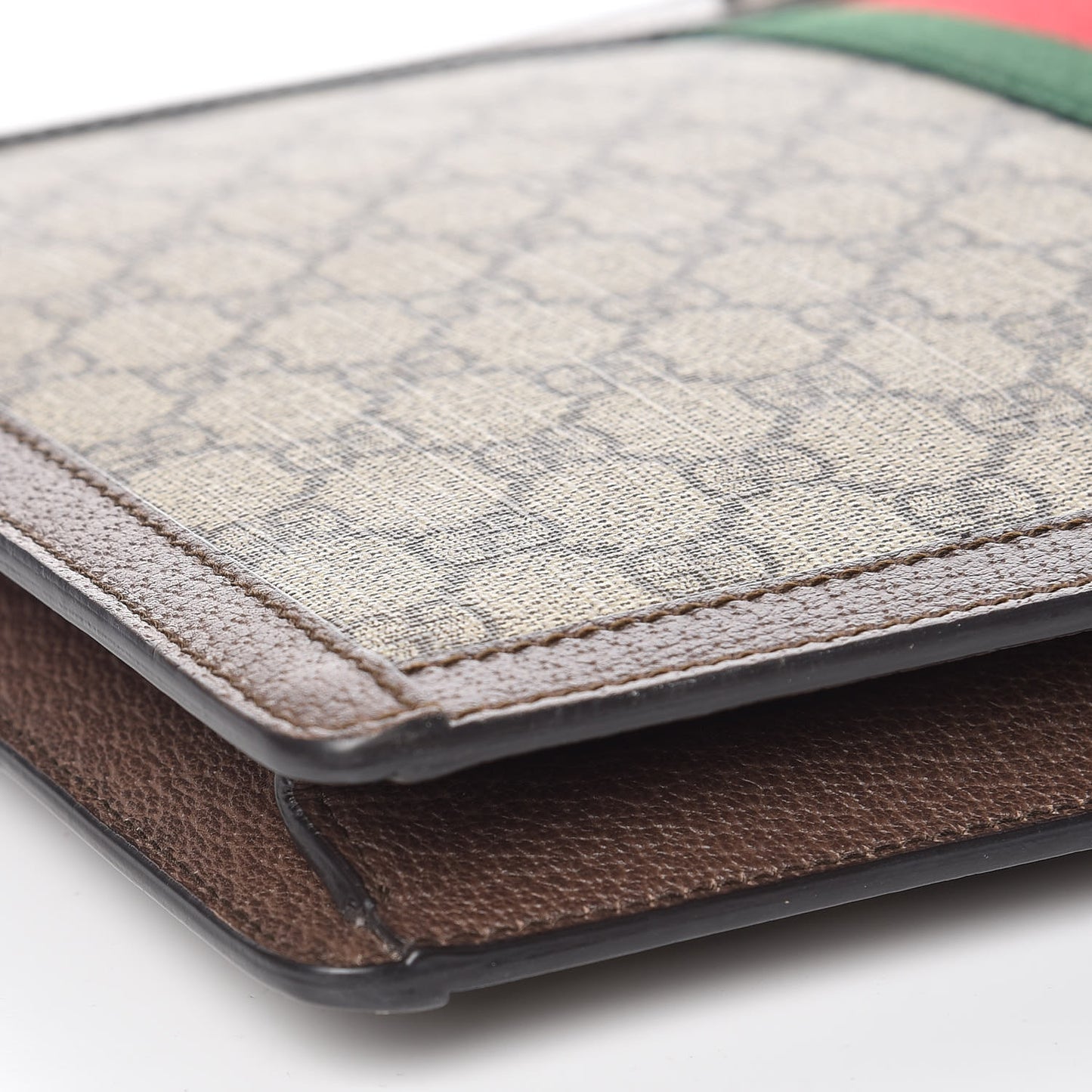 GG Supreme Monogram Web Ophidia Portfolio Pouch Beige New Acero